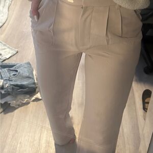 Abercrombie & Fitch Cream Wide-Leg Trousers